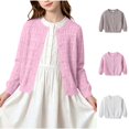 thumbnail image 1 of Sentuca Baby Girls Cardigan Sweaters Size 6-9M Lightweight Long Sleeve Knitted Openwork Cardigan Casual Comfortable Sweater Coats Pink, 1 of 7