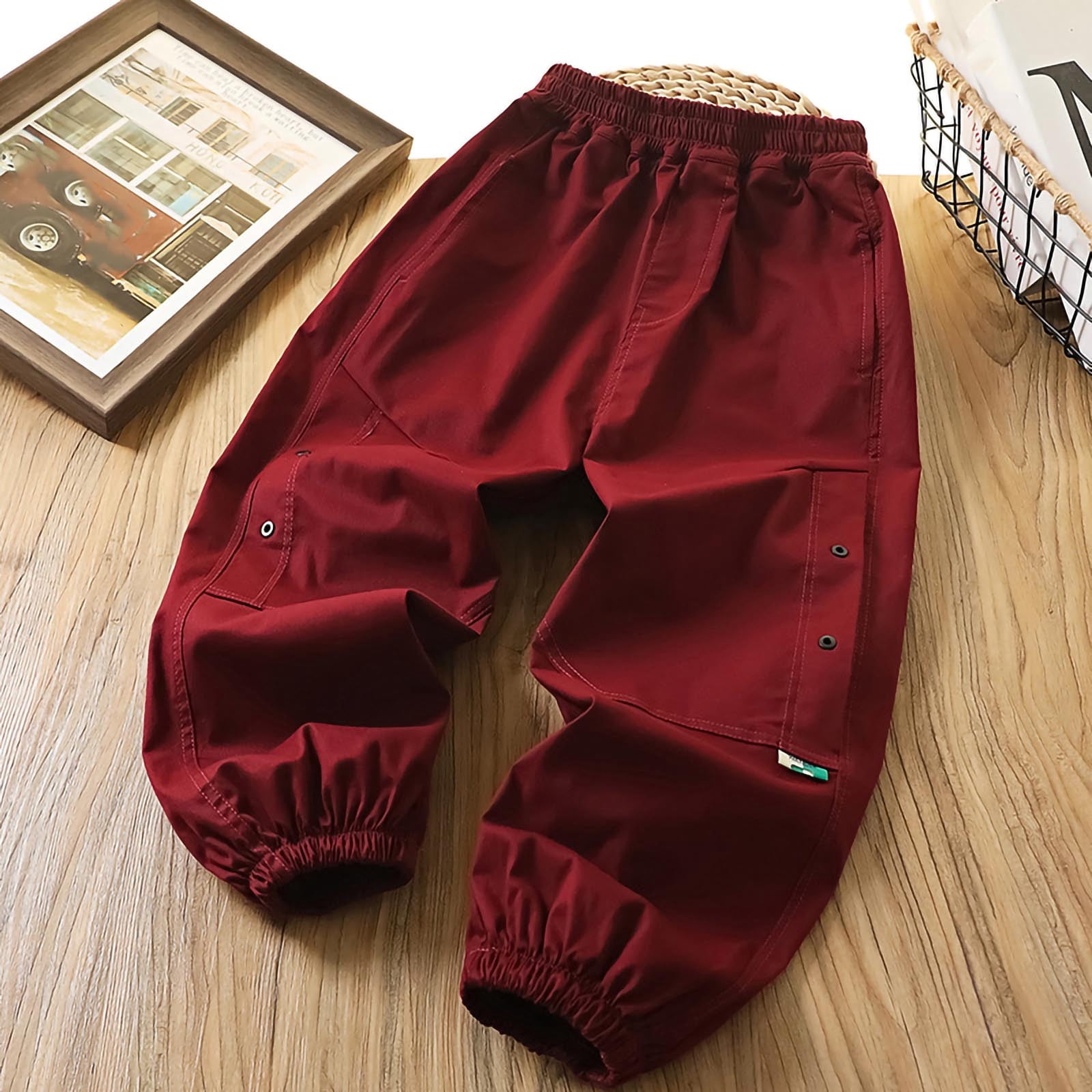 Kids Boys Pants Cargo Pants Trousers Pocket Solid Color Breathable