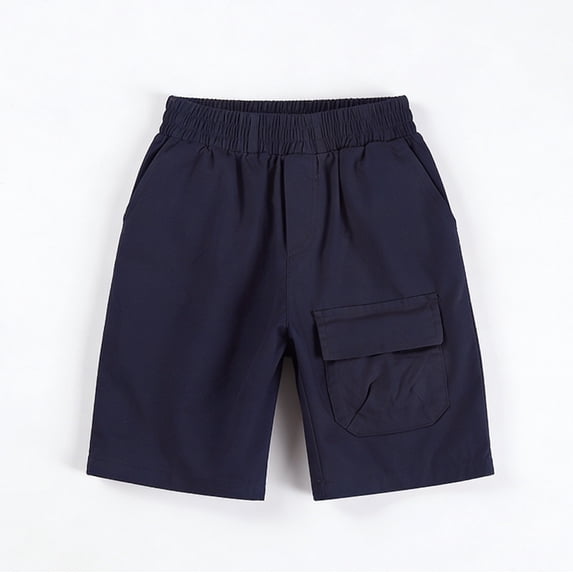 Sentuca Boys Cargo Shorts Size 5 Years, Solid Color Casual Shorts with Pockets Outdoor Sports Summer Clothes