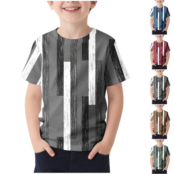 Sentuca Boys Clothes Short Sleeve Graphic Tees Summer Crew Neck Casual T Shirts for Kids Size 7
