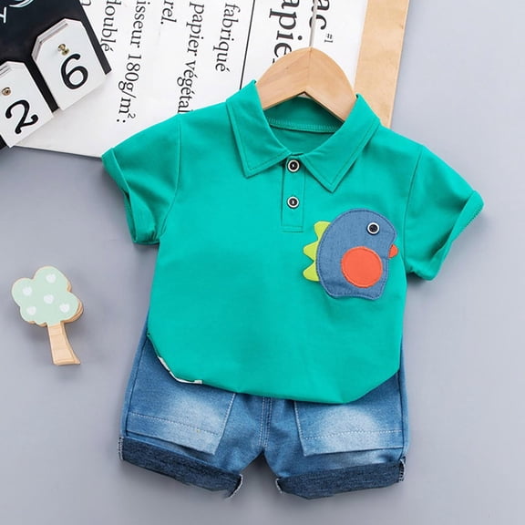 Sentuca Boys Clothes Size 3-4 Years Cute Dinosaur Graphic Shirts and Shorts Outfit Sets Casual Loungewear for Toddler Clothes