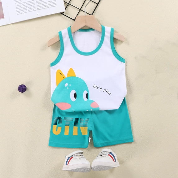 LIBRCLO Boys Clothes Size 3 Years Summer Thin T Shirts and Shorts Outfit Sets Casual Graphic Tees Toddler Clothes