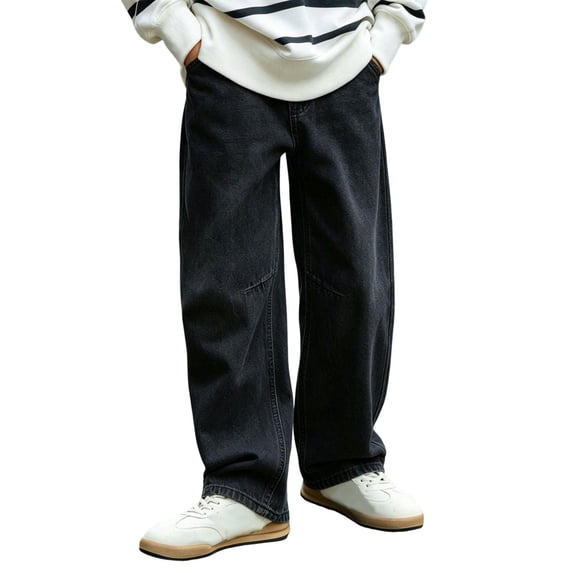 Sentuca Boys Jeans Denim Pants with Pockets Straigh Leg Relaxed Fit Jeans for Kids Clothes