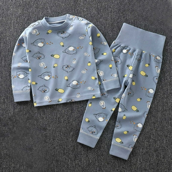 Sentuca Boys Pajamas Dinosaur Graphic Shirts Long Sleeve and Pants Loungewear Outfits Sets, Cotton, Kids Clothes