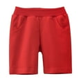 thumbnail image 1 of Sentuca Boys Shorts Size 1, Cotton Solid Color Casual Shorts Elastic Waist with Pockets for Summer Toddler Girl Clothes, 1 of 5