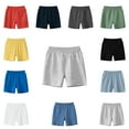 thumbnail image 1 of Sentuca Girls Shorts Size 1 Years Cotton Comfy Casual Shorts Elastic Waist Solid Color Bottoms for Toddler Boys Clothes, 1 of 4