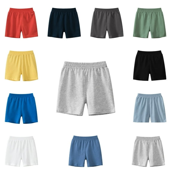 Sentuca Girls Shorts Size 1 Years Cotton Comfy Casual Shorts Elastic Waist Solid Color Bottoms for Toddler Boys Clothes