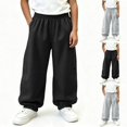 thumbnail image 1 of Sentuca Boys Sweatpants Elastic Waist Baggy Jogger Pants with Pockets Loose Cuffed Casual Trouser for Kids Size 9-10Y, 1 of 7