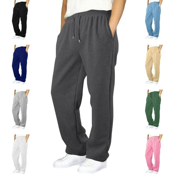 Sentuca Boys Sweatpants Size 7 Years, Sports Sweat Pants with Pockets Solid Color Casual Joggers Girls Sweatpants Open Bottom for Kids Clothes