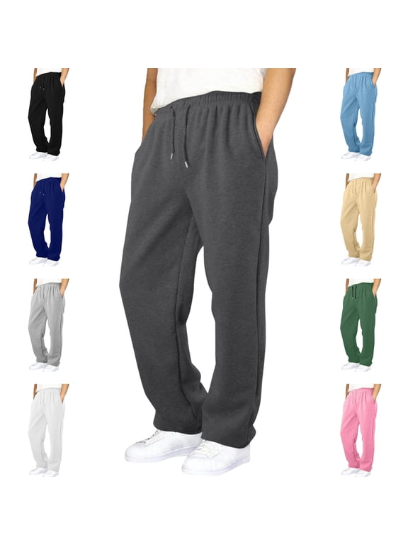 Boys Sweatpants Size 7 Years, Sports Sweat Pants with Pockets Solid Color Casual Joggers Girls Sweatpants Open Bottom for Kids Clothes