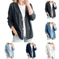 thumbnail image 1 of Sentuca Denim Jackets for Women Classic Button Front Breathable Stretch Jacket Relaxed Lightweight Casual Long Sleeve Cardigan Coats Black M, 1 of 8