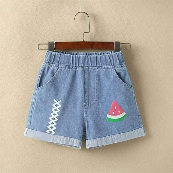 Sentuca Girls Denim Shorts Casual Cute Jeans Shorts with Pockets for Kids Girl Clothes Size 6 Years