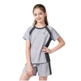 thumbnail image 1 of Sentuca Girls Athletic Outfit Sets Short Sleeve Crewneck T Shirts and Shorts Kids Clothes Summer Outfits Size 14-15 Years, 1 of 7