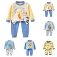 thumbnail image 1 of Sentuca Girls Boys Outfit Sets Size 0M Print Long Sleeve Print Tops and Pants Fall Winter Warm Cute Baby Two Piece Sets Beige, 1 of 6