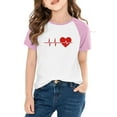 thumbnail image 1 of Sentuca Girls Graphic Tees, Short Sleeve Comfortable Crewneck Tees, Casual Valentines Day Shirts Size 7 Years, 1 of 8
