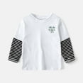 thumbnail image 1 of Sentuca Girls Shirts Crew Neck Long Sleeve Tops Casual Color Block Stripe T-Shirt for Kids Clothes Size 18 Months, 1 of 3