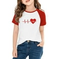 thumbnail image 1 of Sentuca Girls Shirts, Short Sleeve Flowy Fit Shirts, Sweet Valentines Day Graphic Tees Size 9 Years, 1 of 8