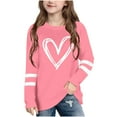 thumbnail image 1 of Sentuca Girls Shirts, Valentines Day Long Sleeve Soft Tees, Casual Laid-back T Shirts Size 5 Years, 1 of 5