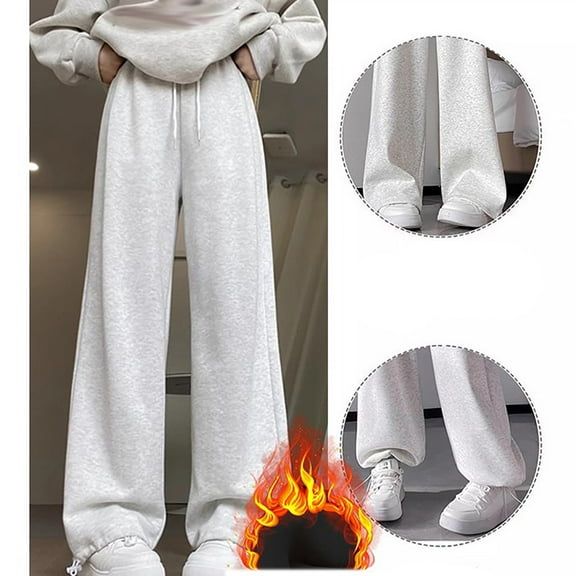 Sentuca Girls Sweatpants Elastic Waist Baggy Wide Leg Pants with Pockets Casual Sweatpants Open Bottom for Kids