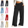 thumbnail image 1 of Sentuca Girls Sweatpants Wide Leg Elastic Waist Casual Track Pants with Pockets Fleece Baggy Athletic Trousers for Tween Size 12-13Y Black, 1 of 8