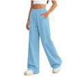 thumbnail image 1 of Sentuca Girls Sweatpants with Pockets Elastic Waist Drawstring Thin Sweatpants Open Bottom for Kids Girl Clothes, 1 of 8