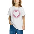 thumbnail image 1 of Sentuca Girls Sweetheart Holiday Tops, Comfortable Short Sleeve Valentines Day Shirts, Cute Casual Graphic Tees Size 3 Years, 1 of 4