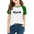 thumbnail image 1 of Sentuca Girls Valentines Tops, Plush Short Sleeve Crewneck T Shirts, Casual Lovely Holiday Shirts Size 11 Years, 1 of 8
