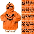 thumbnail image 1 of Sentuca Hoodies for Women Halloween Cute Pumpkin Mask Spooky Sweatshirts Plus Size Loose Fit Long Sleeve Pullover Tops with Pockets S, 1 of 8