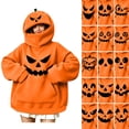 thumbnail image 1 of Sentuca Hoodies for Women Halloween Cute Pumpkin Mask Spooky Sweatshirts Plus Size Loose Fit Long Sleeve Pullover Tops with Pockets XXL, 1 of 8