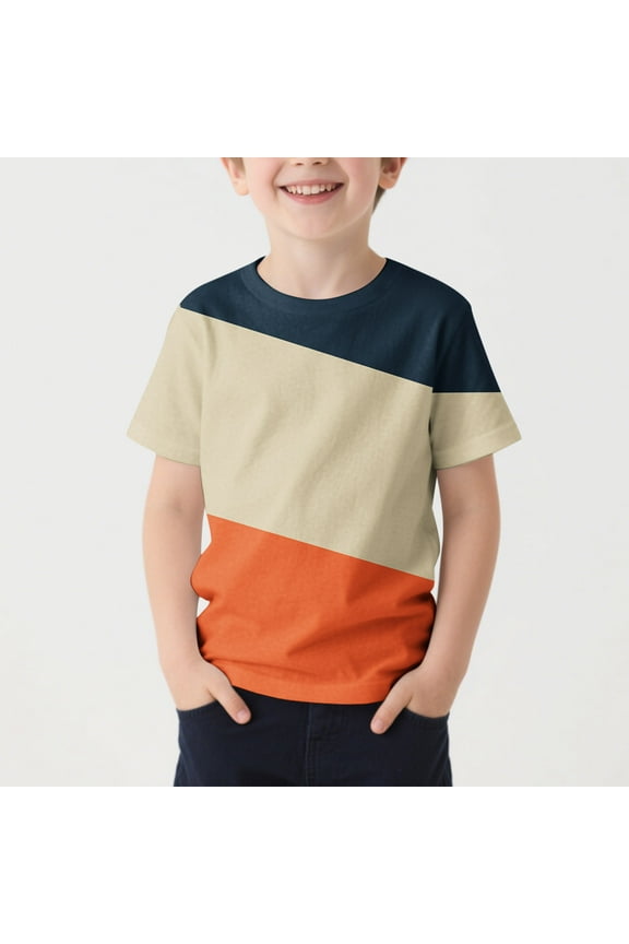 Kids Boys Clothes Short Sleeve Graphic Tees Summer Crew Neck Fashion Pattern Shirts Size 10