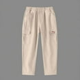 thumbnail image 1 of Sentuca Kids Boys Pants Elastic Waist Cotton Straigh Leg Multi Pockets Cargo Pants for Casual Hiking, 1 of 5