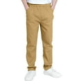 thumbnail image 1 of Sentuca Kids Boys Pants School Uniform Chino Khaki Pants with Pockets Elastic Waist Classic Trousers, 1 of 8