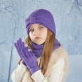 thumbnail image 1 of Sentuca Kids Hats for Girls Warm Winter Hats Gloves and Scarves 3 Piece Outfit Sets Comfortable Soft Knit Beanies, 1 of 4