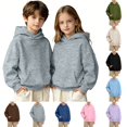 thumbnail image 1 of Sentuca Kids Hoodies for Gilrs Boys Fleece Long Sleeve Warm Sweatshirts with Pocket Fashion Solid Color High Neck Pullover Tops Size 7Y, 1 of 8