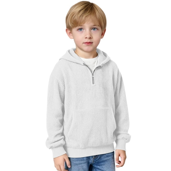 Sentuca Kids Pullover Hoodies for Boys 1/4 Zipper Long Sleeve Hooded Sweatshirt with Pocket