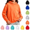 thumbnail image 1 of Sentuca Kids Pullover Hoodies for Girls Solid Color Long Sleeve Hooded Sweatshirt Size 9-10Y, 1 of 8