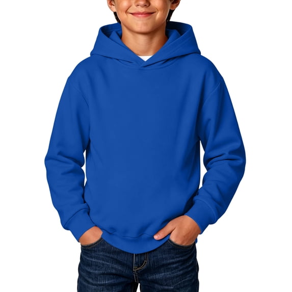 Sentuca Kids Pullover Hoodies for Boys Cotton Long Sleeve Thin Hoodie Solid Color Casual Athletic Fall Clothes Size 9-10Years