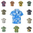 thumbnail image 1 of Sentuca Summer Boys Shirts Short Sleeve Button-down Shirts Hawaiian Beach Graphic Tees for Kids Clothes Size 8T, 1 of 4