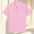 thumbnail image 1 of Sentuca Summer Boys T Shirts Cotton Button Lapel Short Sleeve Tops Solid Color Casual Tops for Kids Size 13, 1 of 3