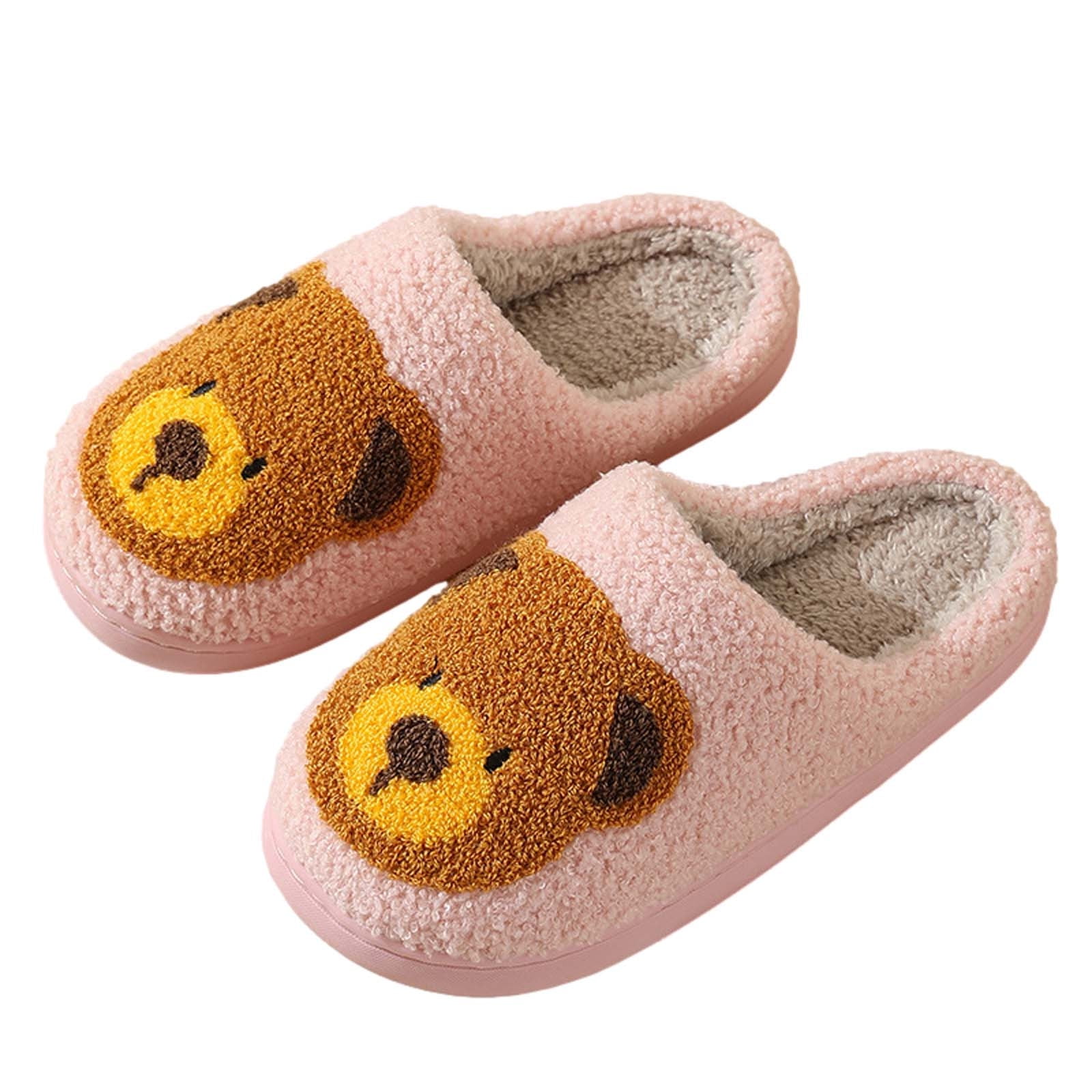 Sentuca Teddy Bear Cute House Slippers for Women Men Kids
