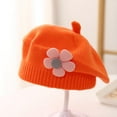 thumbnail image 1 of Sentuca Toddler Baby Girls Hats Cute Flower Beret Hats Comfortable Soft Knit Beanies, 1 of 3