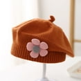 thumbnail image 1 of Sentuca Toddler Baby Girls Hats Cute Flower Beret Hats Comfortable Soft Knit Beanies, 1 of 3