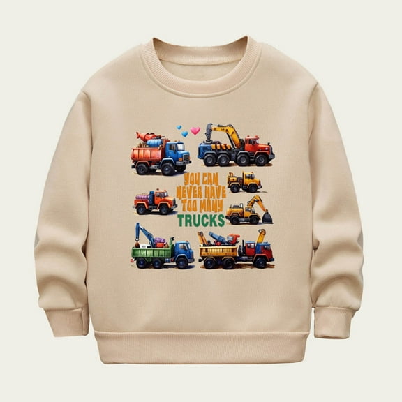 Sentuca Toddler Boys Sweatshirts Crew Neck Pullover Sweatshirt Long Sleeve Cute Car Graphic Shirts for Fall Clothes