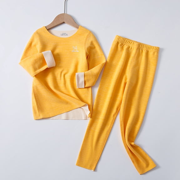 Sentuca Toddler Girls Clothes Long Sleeve Crew Neck Tops and Pajama Pants 2 Piece Thermal Underwear Outfit Sets for Boys Pajamas Size 4 Years