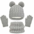 thumbnail image 1 of Sentuca Winter Hats for Kids Girls Warm Hats Gloves and Scarves 3 Piece Outfit Sets Comfortable Knit Beanies, 1 of 6