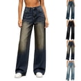 thumbnail image 1 of Sentuca Womens Jeans High Waisted Loose Denim Pants with Pockets Straight Leg Baggy Casual Trousers Blue XS, 1 of 9