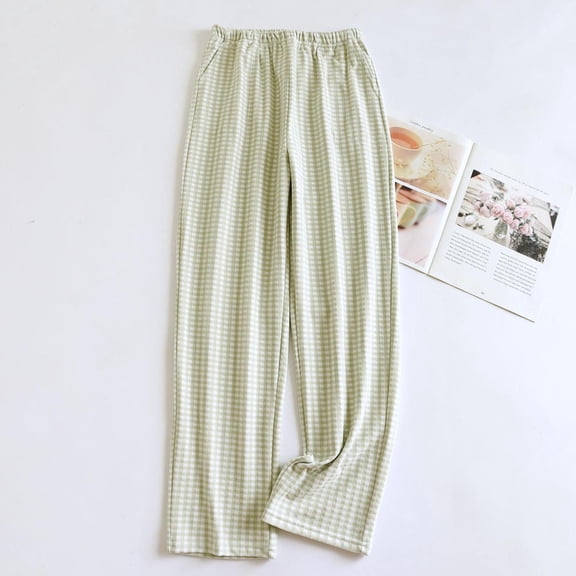 Sentuca Womens Pajama Pants Casual Plaid Loungewear Soft Comfort Pajamas Sleep Pants Elastic Waist for Fall Winter