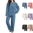 thumbnail image 1 of Sentuca Womens Pajamas Fuzzy Winter Warm Pullover and Pants Fleece Loungewear Soft 2 Piece Sleepwear Sets Blue, 1 of 8