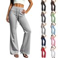 thumbnail image 1 of Sentuca Womens Yoga Sweatpants Soft Drawstring Bootcut Pants High Waisted Fashion Workout Trousers Gray L, 1 of 8