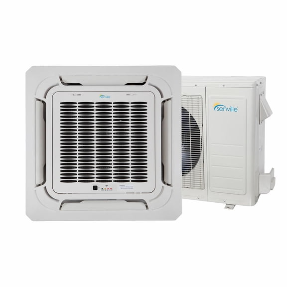 Senville 12000 BTU Ceiling Cassette Air Conditioner Heat Pump, AURA Series, Energy Star